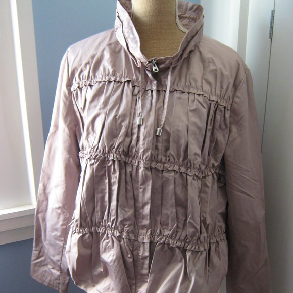 Nine West Ruched Shimmery Sand Jacket - Picture 1 of 5